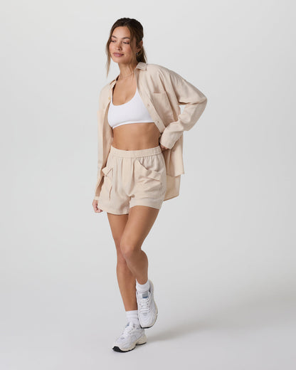 Trestles Twill Button Up Sand Dollar - Vuori