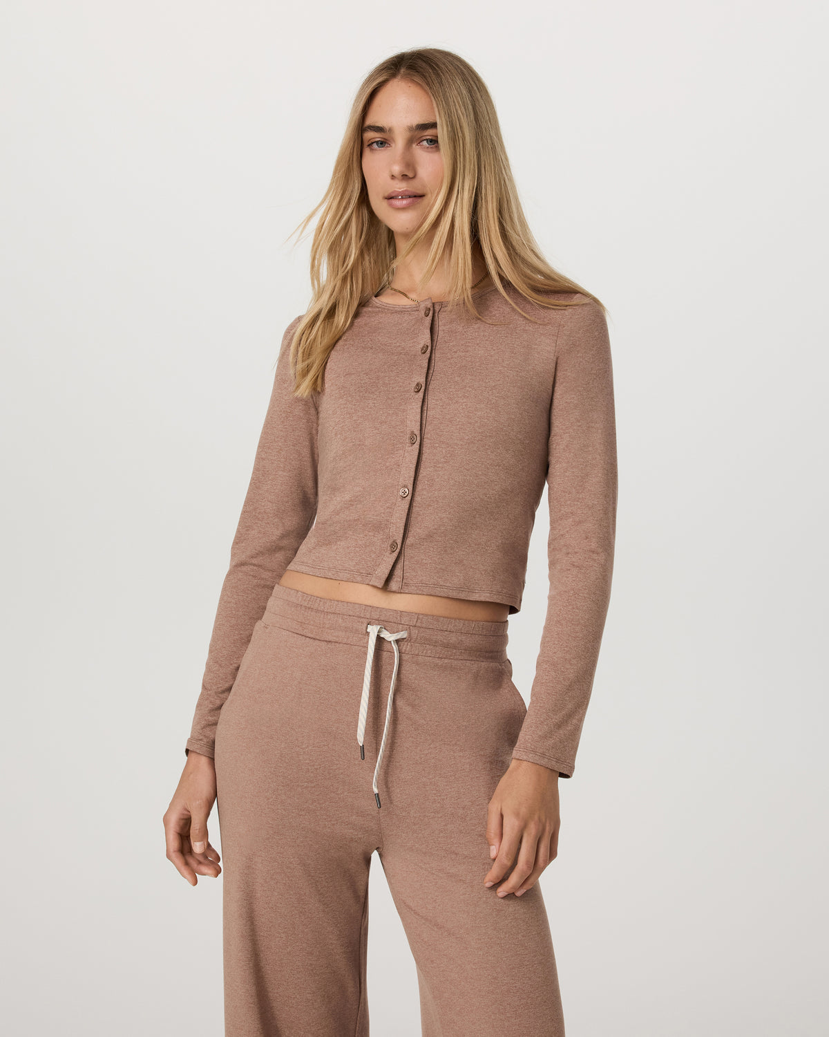 Halo Cardigan 2.0 Women's Nutmeg Heather Cardigan - Vuori