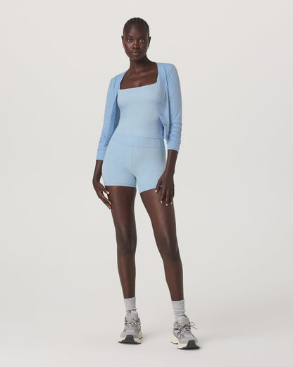 Long Sleeve Pose Mini Cardigan Women's Crystal Blue Top - Vuori