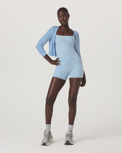 Long Sleeve Pose Mini Cardigan Women's Crystal Blue Top - Vuori