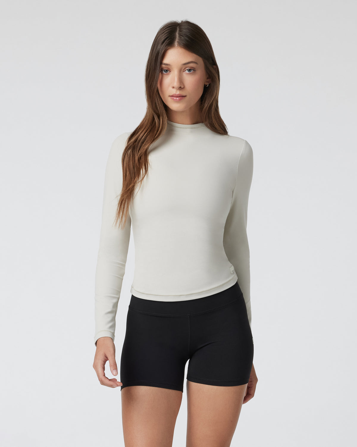 Vuori AllTheFeels Long Sleeve Mock Ecru - Vuori