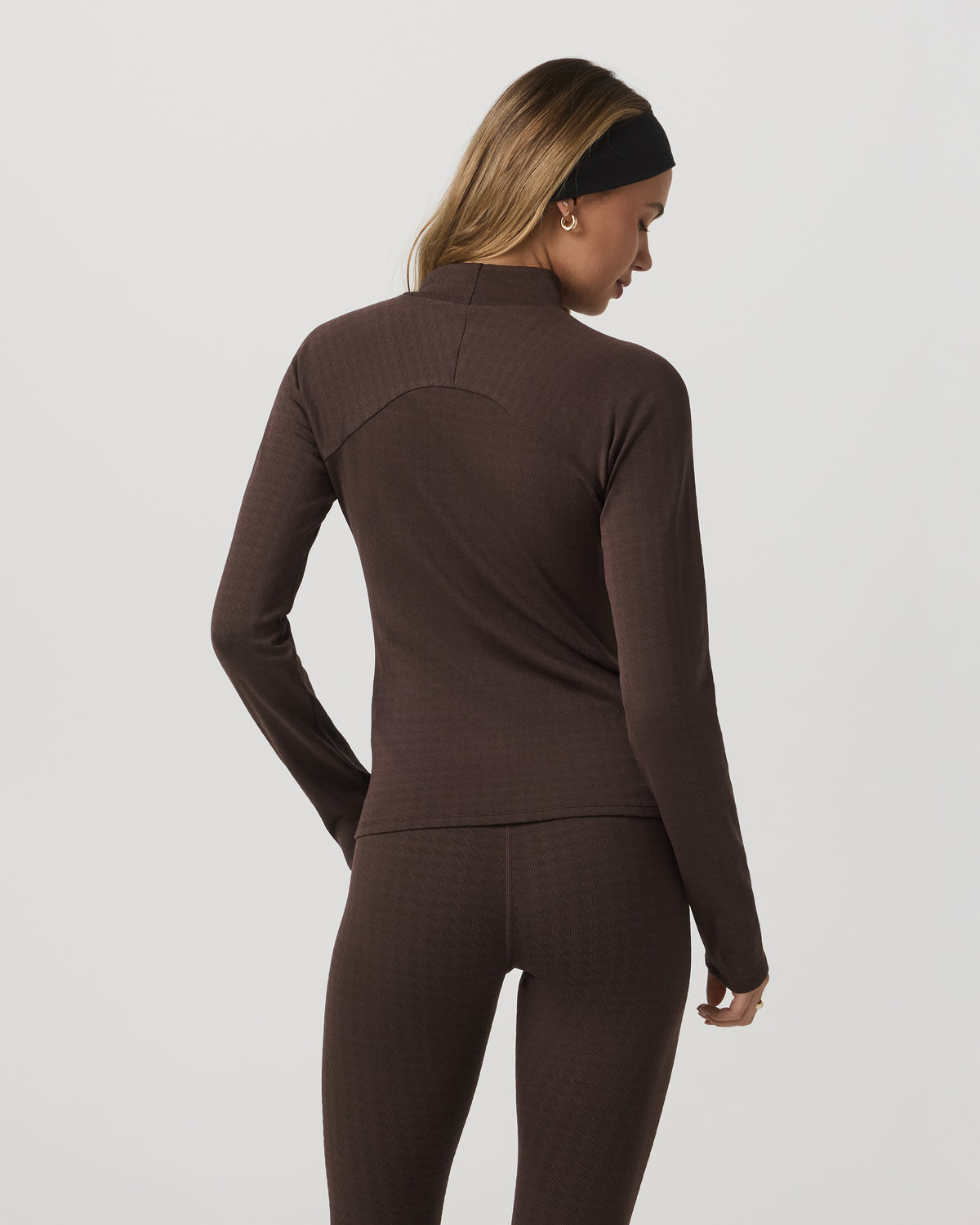 Long Sleeve Chilled Out Houndstooth Mock Java Houndstooth - Vuori