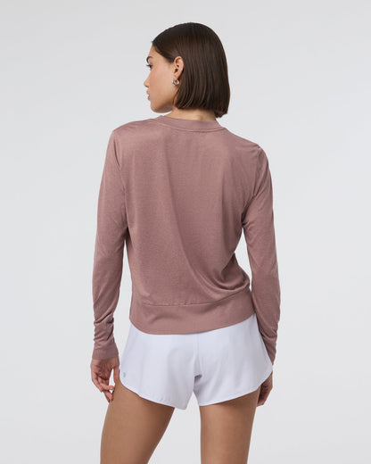 Daydream Crew Sedona Brown Heather Long Sleeve Top - Vuori