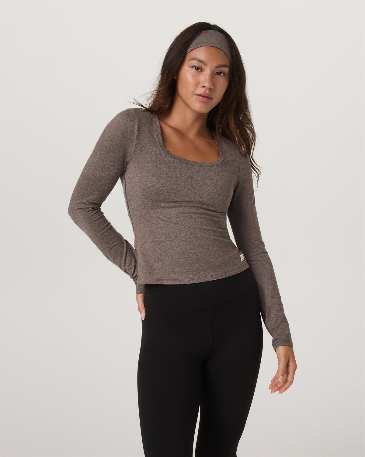 Women's Long Sleeve Halo Essential Scoop Chia Heather - Vuori