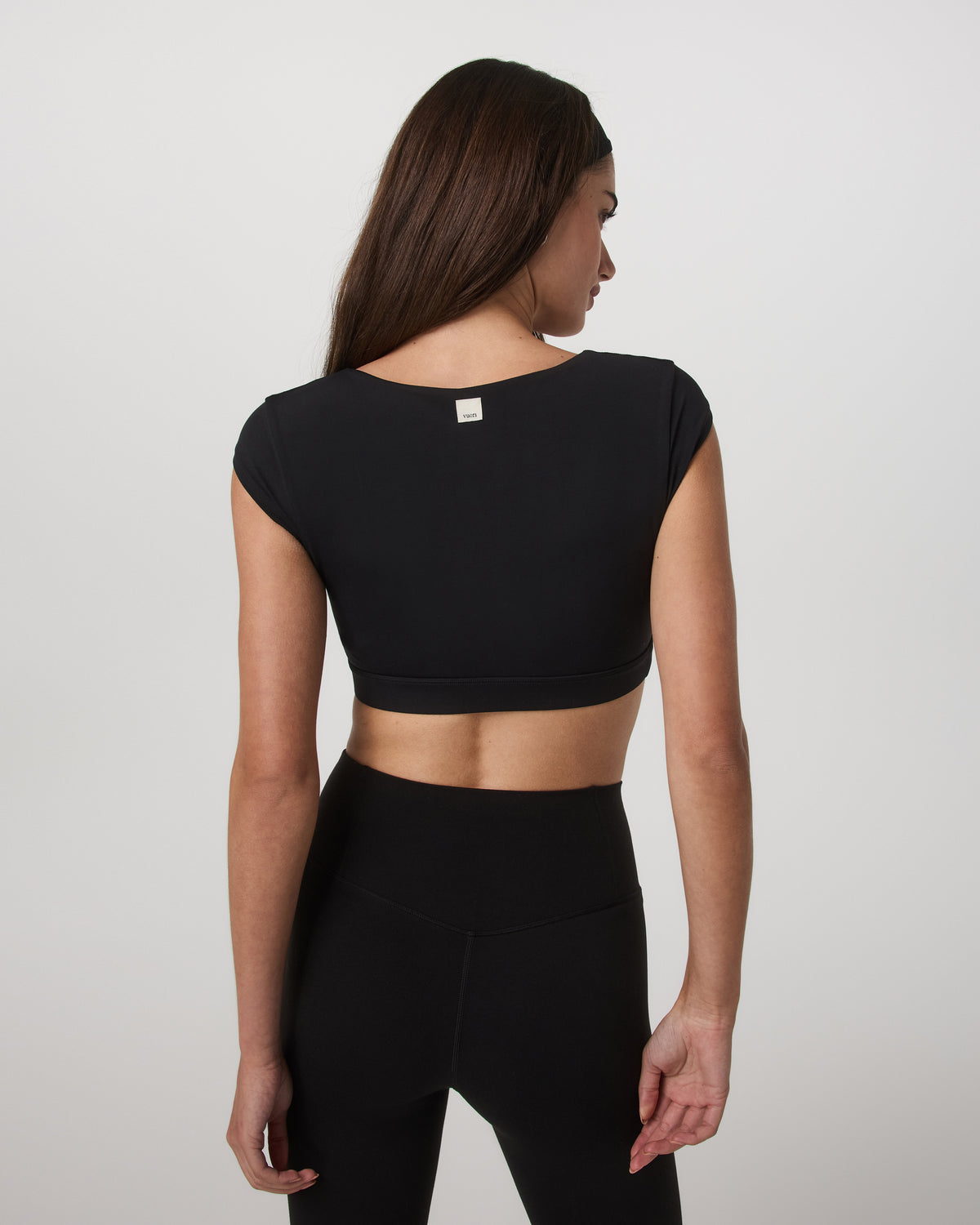 Vuori AllTheForm™ Short Sleeve Bra Women's Black Sports Bra - Vuori