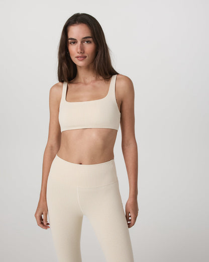 Micro Houndstooth Bra Women's Sports Bra in Natural - Vuori