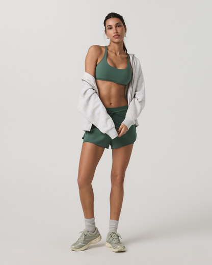 Yosemite Bra Women's Agate Green Strappy Sports Bra - Vuori