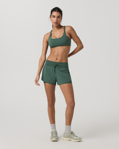 Yosemite Bra Women's Agate Green Strappy Sports Bra - Vuori