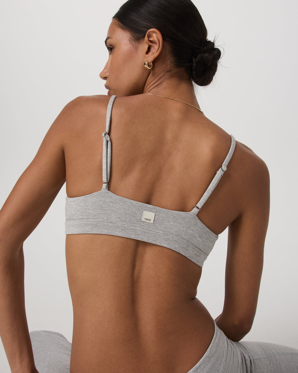 Halo Triangle Bra Pale Grey Heather Low-Support Bra - Vuori