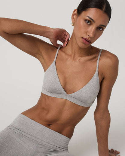 Halo Triangle Bra Pale Grey Heather Low-Support Bra - Vuori