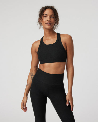Elevation Racer Bra Black Racerback Sports Bra - Vuori