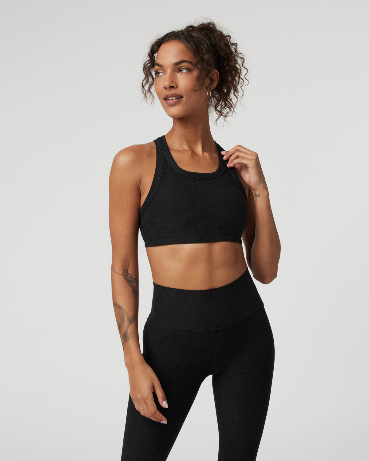 Elevation Racer Bra Black Racerback Sports Bra - Vuori