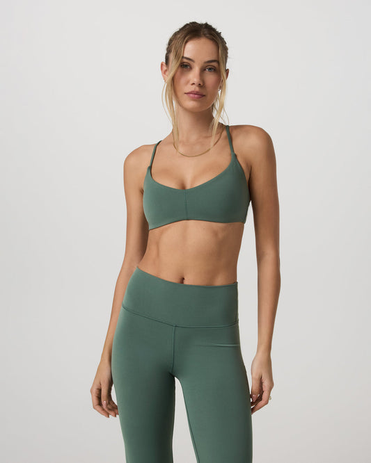 Vuori AllTheFeels™ Strappy Back Bra Women's Agate Green Bra - Vuori