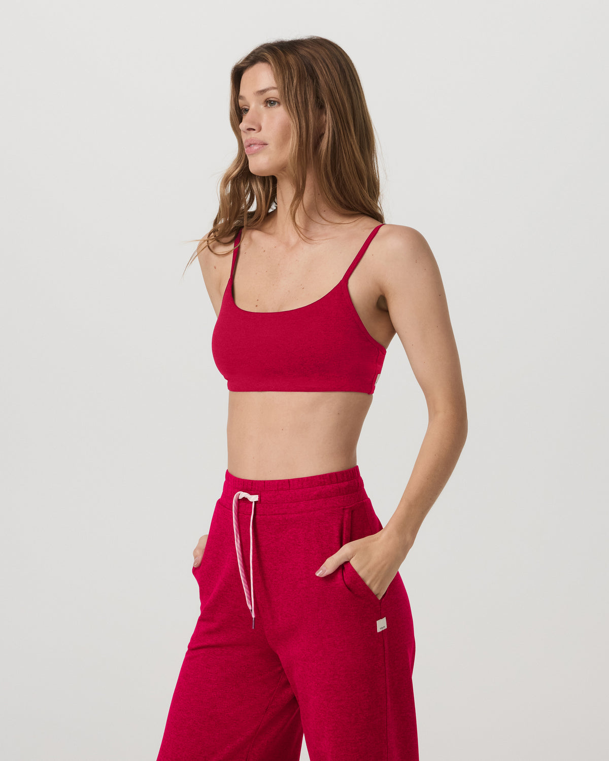 Halo Essential Bra Women's Strawberry Heather Sports Bra - Vuori
