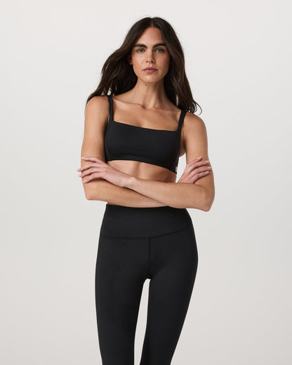 Inversion Rib Bra Women's Black Sports Bra - Vuori