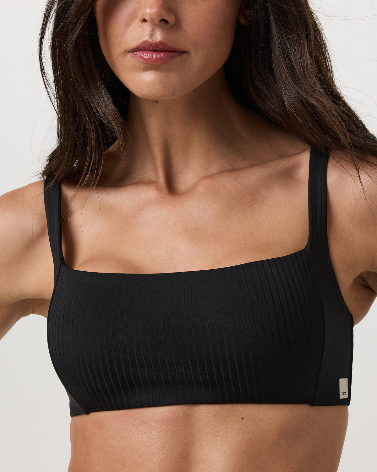 Inversion Rib Bra Women's Black Sports Bra - Vuori