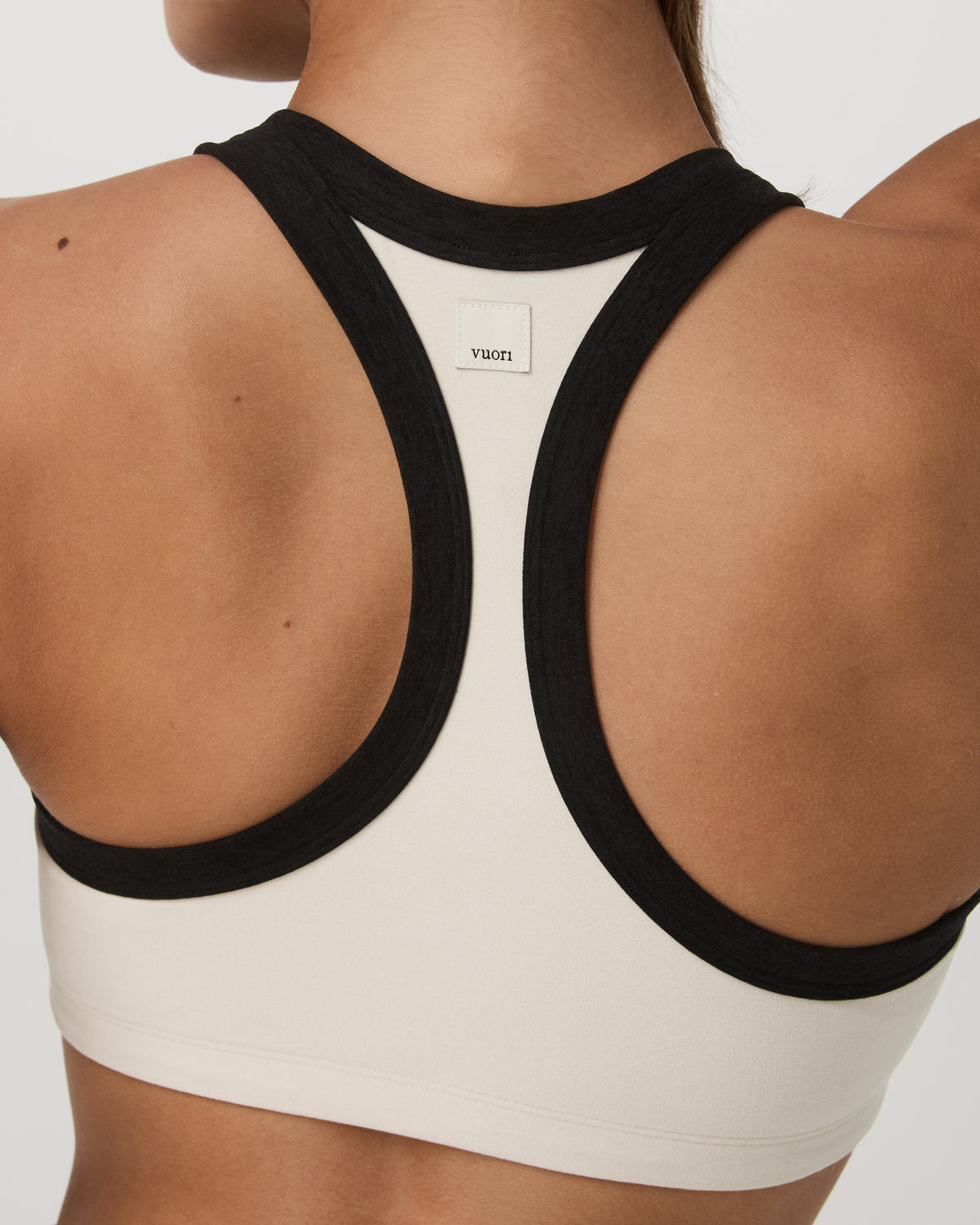 Elevation Racer Bra Women's Bone Heather Sports Bra - Vuori