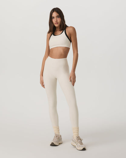 Elevation Racer Bra Women's Bone Heather Sports Bra - Vuori