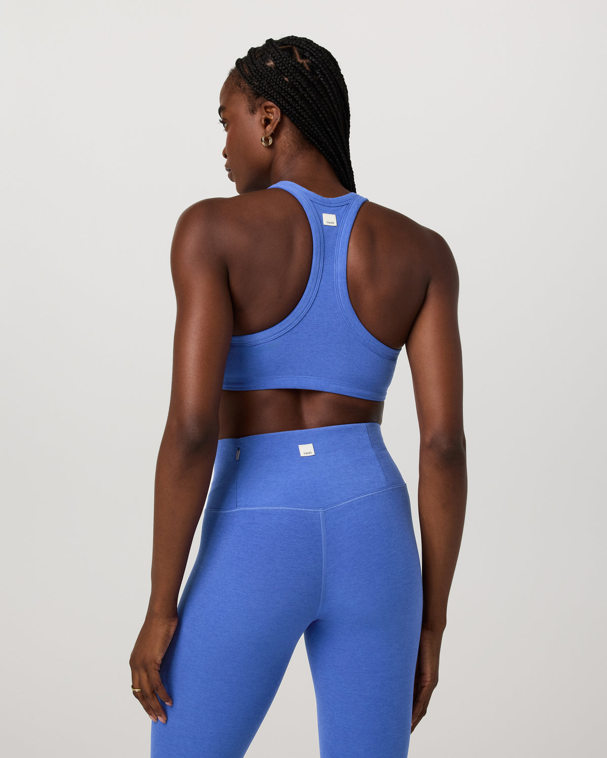 Elevation Racer Bra Women's Bright Iris Heather Sports Bra - Vuori