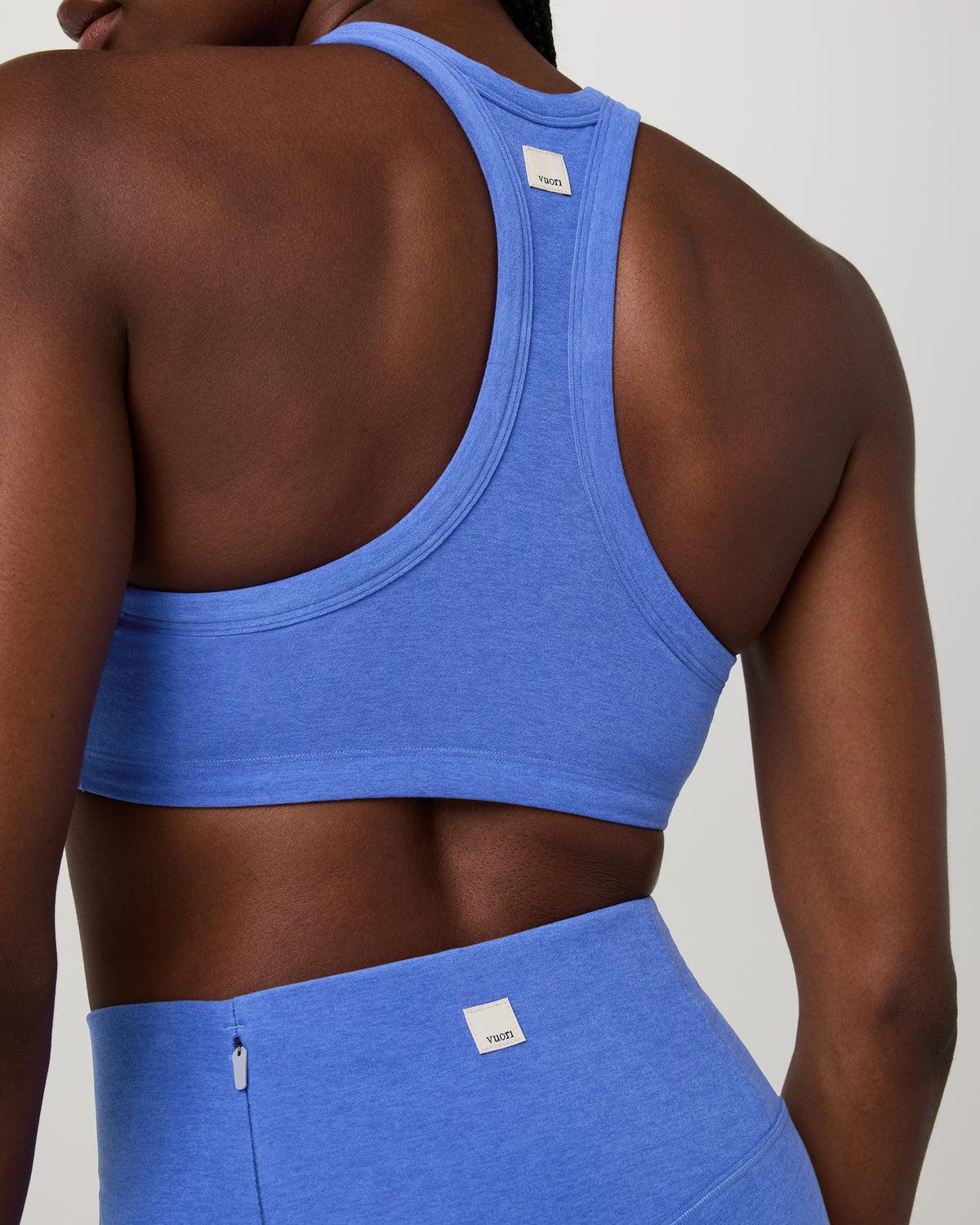 Elevation Racer Bra Women's Bright Iris Heather Sports Bra - Vuori