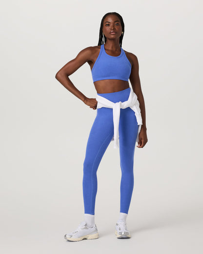 Elevation Racer Bra Women's Bright Iris Heather Sports Bra - Vuori