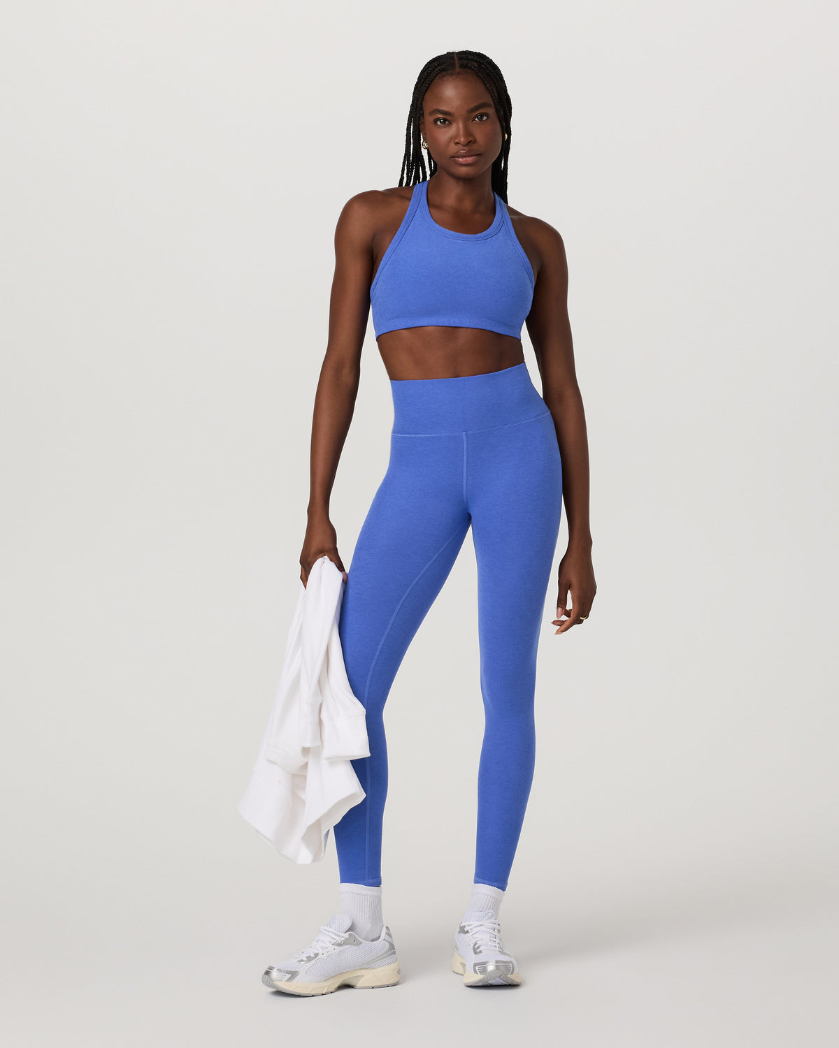 Elevation Racer Bra Women's Bright Iris Heather Sports Bra - Vuori