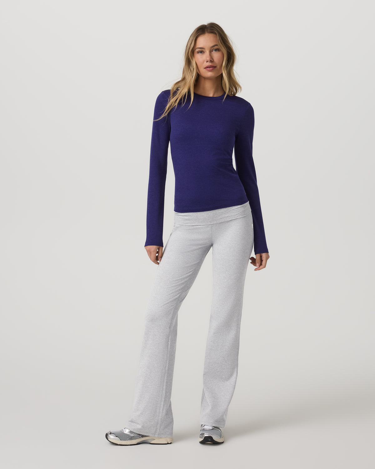 Long Sleeve Halo Essential Crew Tee Stellar Sky Heather - Vuori