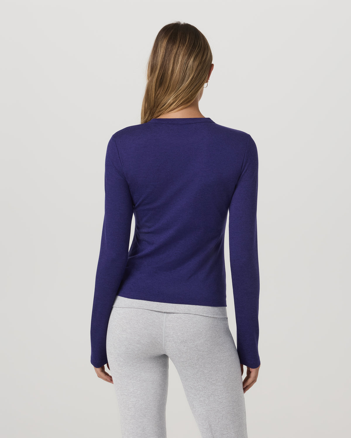 Long Sleeve Halo Essential Crew Tee Stellar Sky Heather - Vuori
