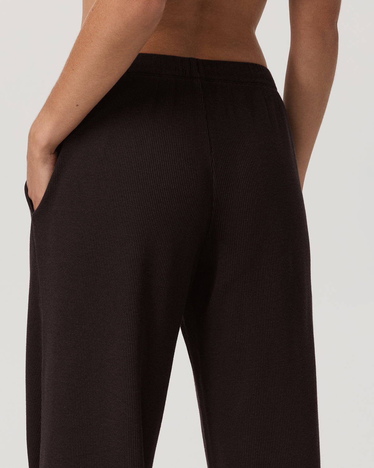 Waffle Wideleg Pant Women's Dark Java Waffle Knit Pants - Vuori