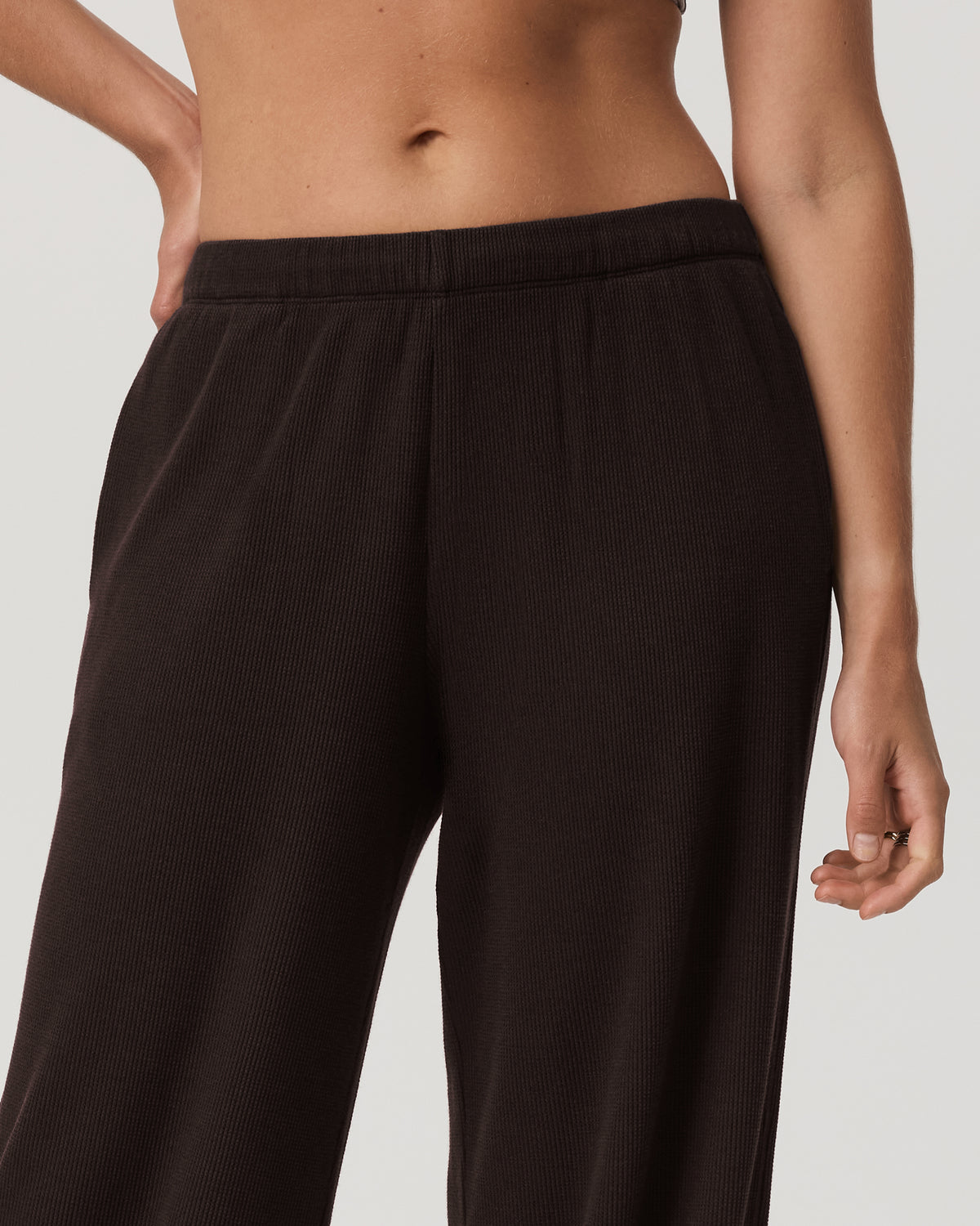 Waffle Wideleg Pant Women's Dark Java Waffle Knit Pants - Vuori
