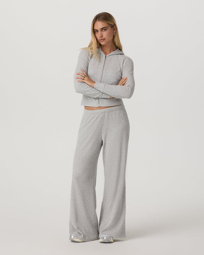 Waffle Wideleg Pant Women's Light Grey Waffle Knit Pants - Vuori
