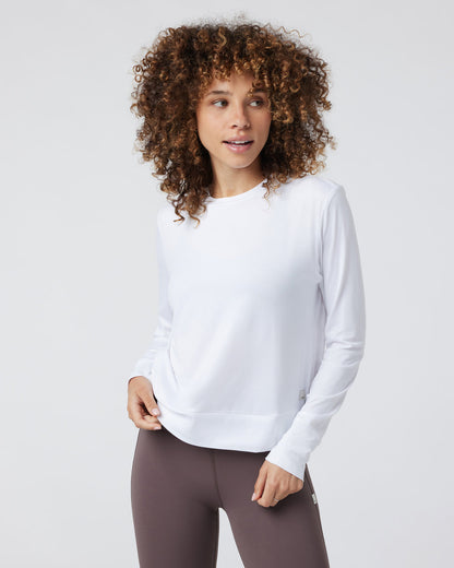 Daydream Crew White Lightweight Long-Sleeve Top - Vuori