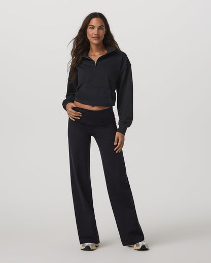 Granite Foldover Straight Leg Women's Black Heather Pant - Vuori