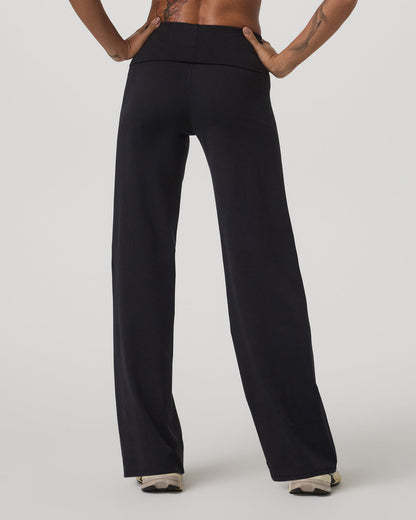 Granite Foldover Straight Leg Women's Black Heather Pant - Vuori