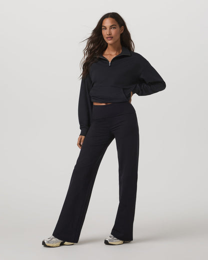 Granite Foldover Straight Leg Women's Black Heather Pant - Vuori