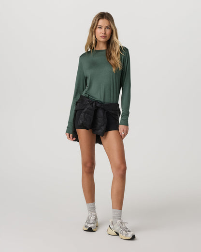 Daydream Crew Women's Agate Green Heather Long Sleeve - Vuori