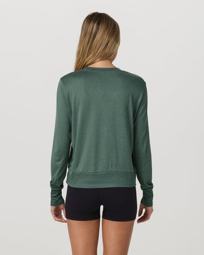 Daydream Crew Women's Agate Green Heather Long Sleeve - Vuori