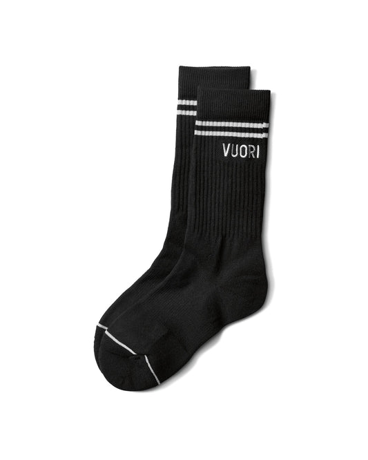Vuori Crew Sock Black Performance Crew Socks - Vuori