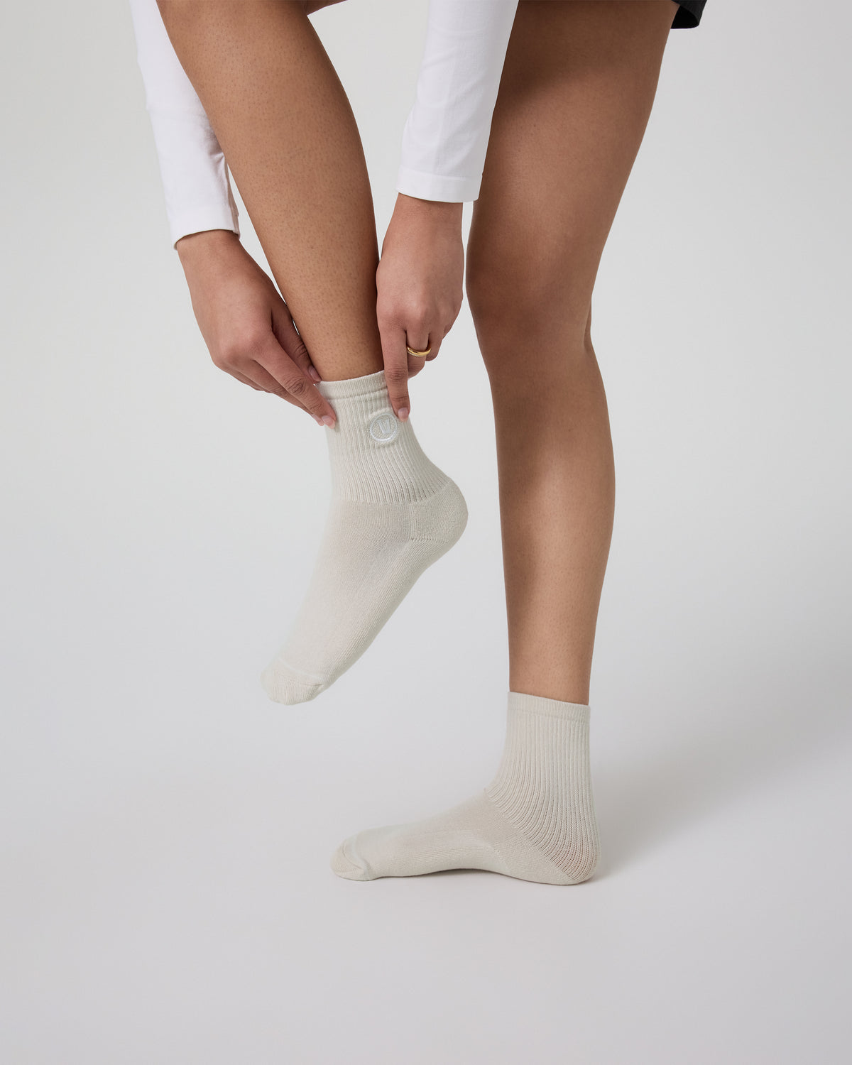 Half Crew Sock Salt Heather - Vuori