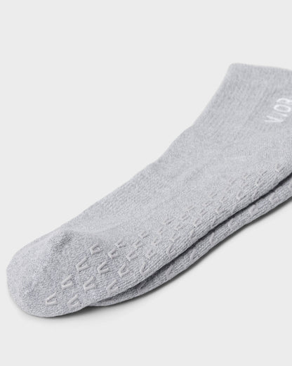 Half Crew Gripper Sock Light Heather Grey Grip - Vuori