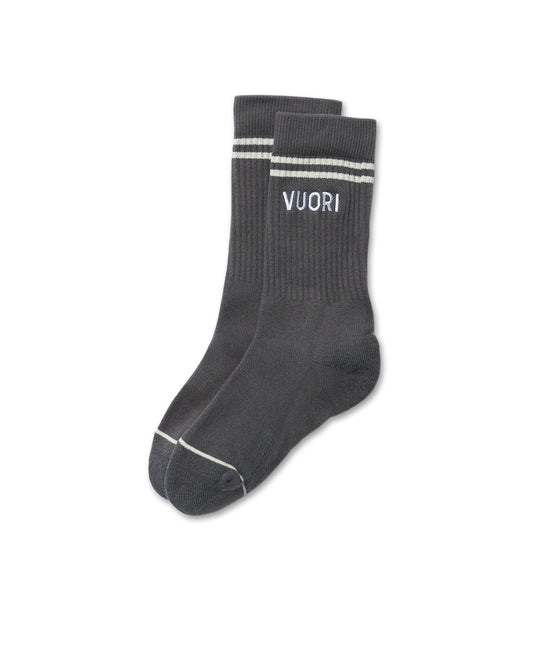 Vuori Crew Sock Charcoal Performance Crew Socks - Vuori