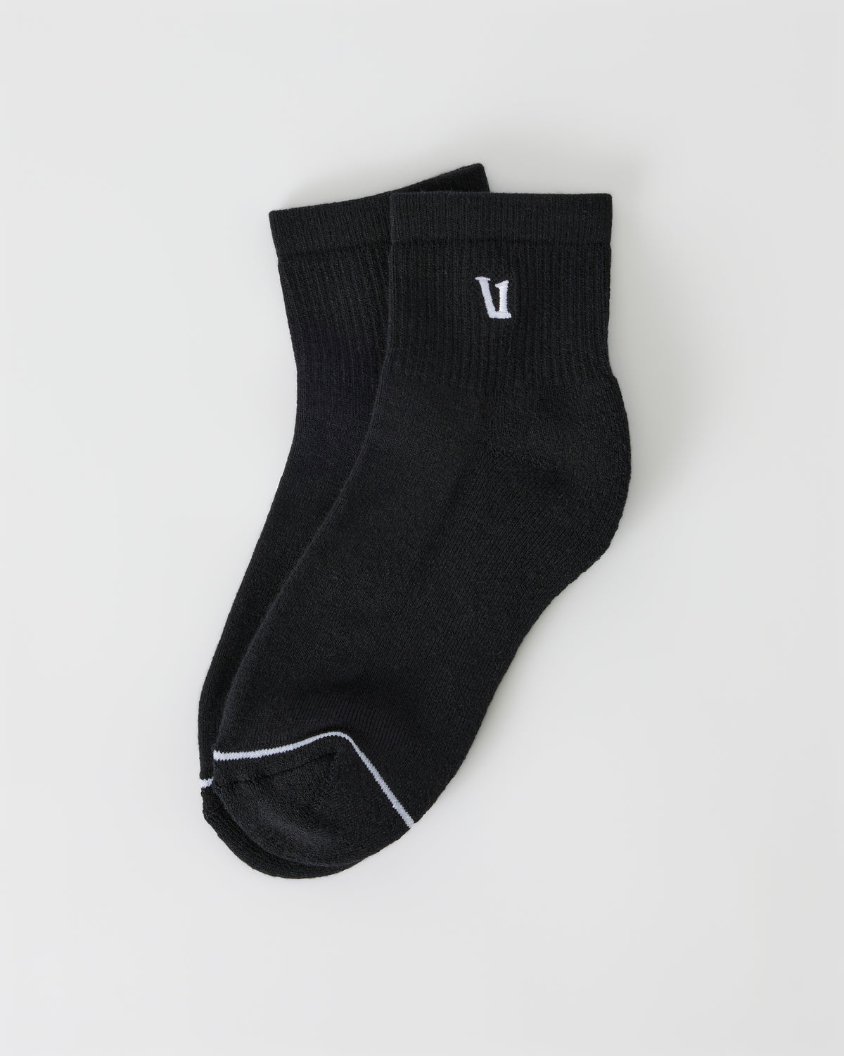 Quarter Crew V1 Sock 2.0 Black Quarter Crew Socks - Vuori