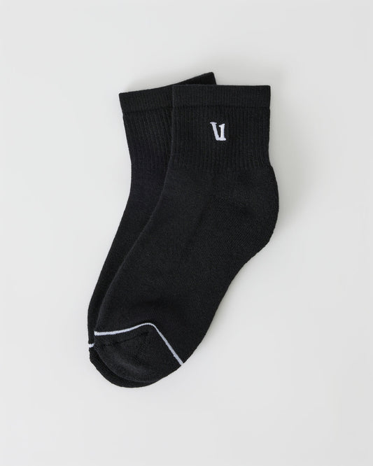 Quarter Crew V1 Sock 2.0 Black Quarter Crew Socks - Vuori