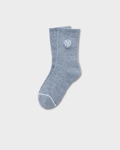 Half Crew Sock 2.0 Light Heather Grey Performance Socks - Vuori