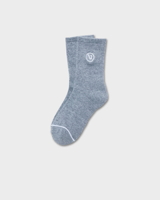 Half Crew Sock 2.0 Light Heather Grey Performance Socks - Vuori