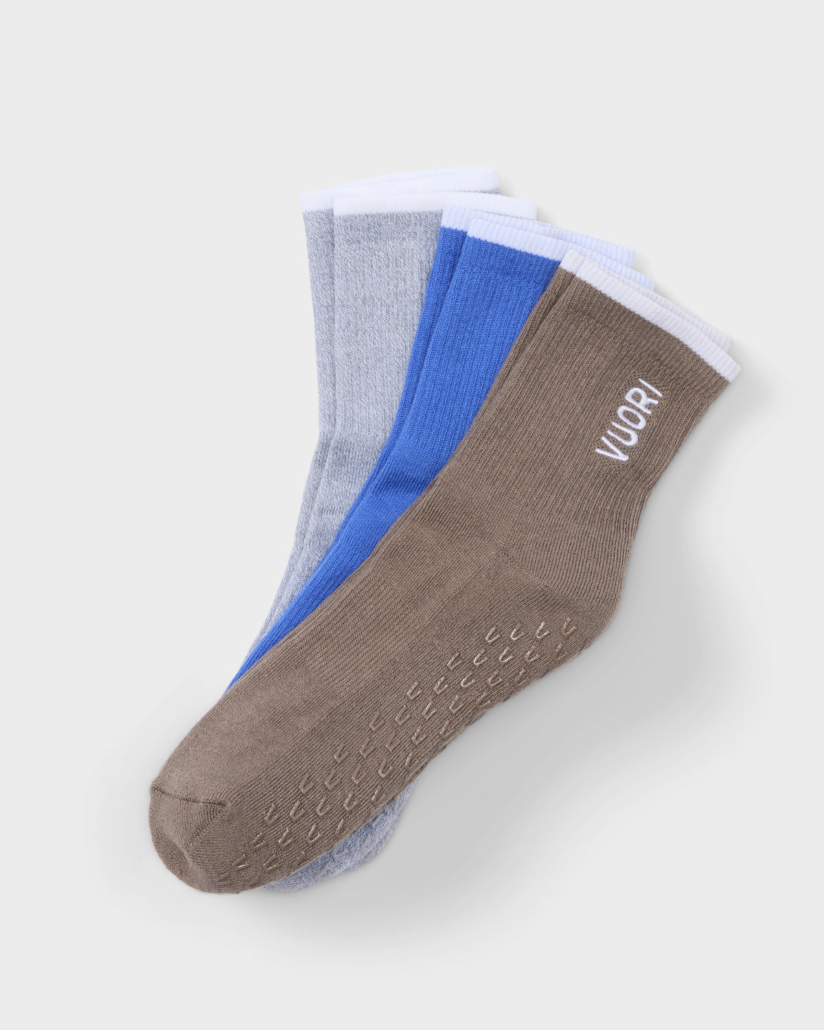 Half Crew Gripper Sock Smokey Taupe Grip Socks - Vuori