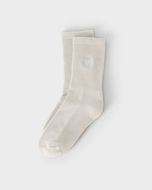Half Crew Sock 2.0 Ivory Seamless Toe Socks - Vuori