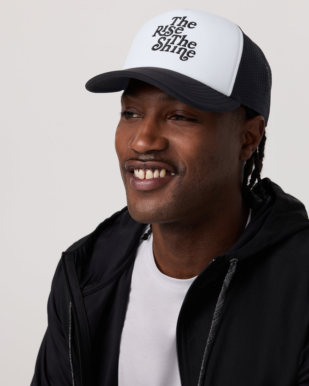 The Rise The Shine Trucker Hat Black Trucker Hat - Vuori