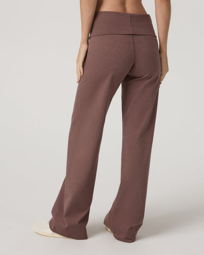 Granite Foldover Straight Leg Women's Sable Heather Pant - Vuori