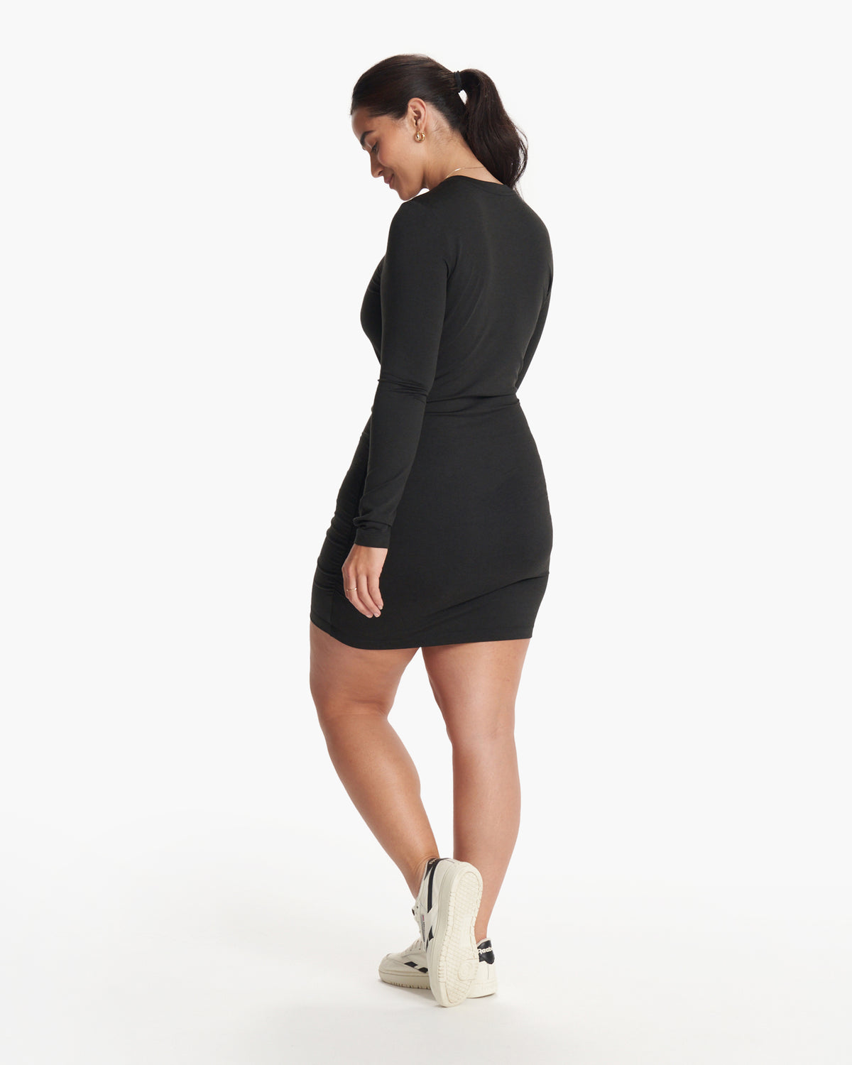 Long Sleeve Halo Essential Dress Black Heather - Vuori